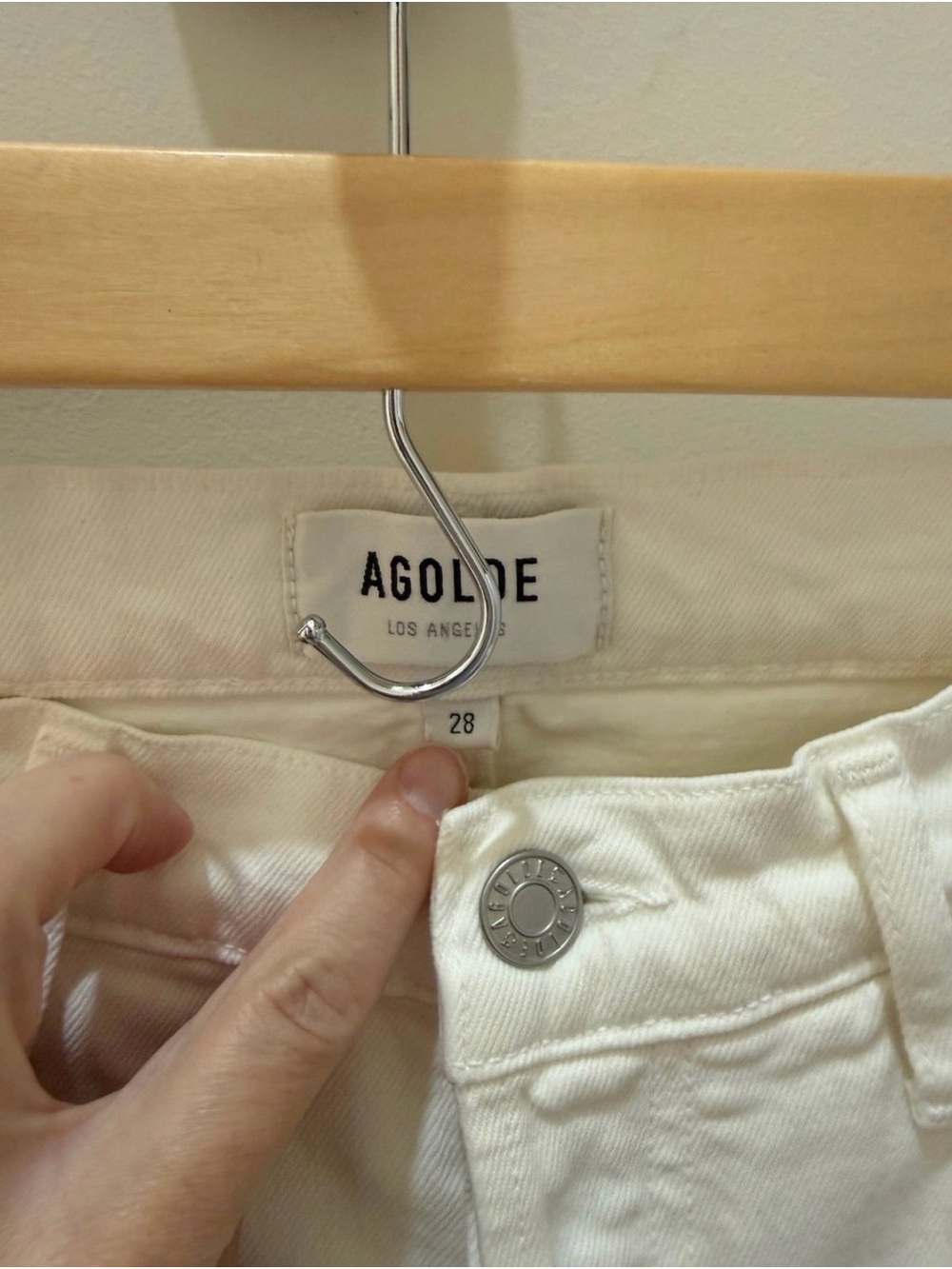 Agolde White  Riley High-Rise Straight Crop - Picture 5 of 7